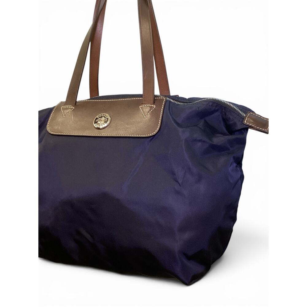 Dooney & Bourke Nylon Shopper Tote with Leather Trim in Navy - Picture 2 of 7